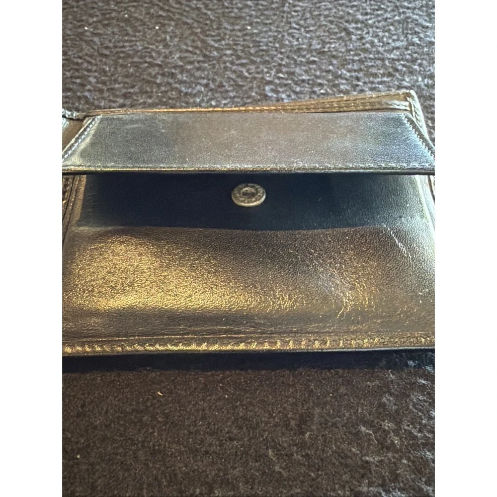 Fendi Black Leather Bi-Fold Wallet Folding Coin Pocket‎ With COA